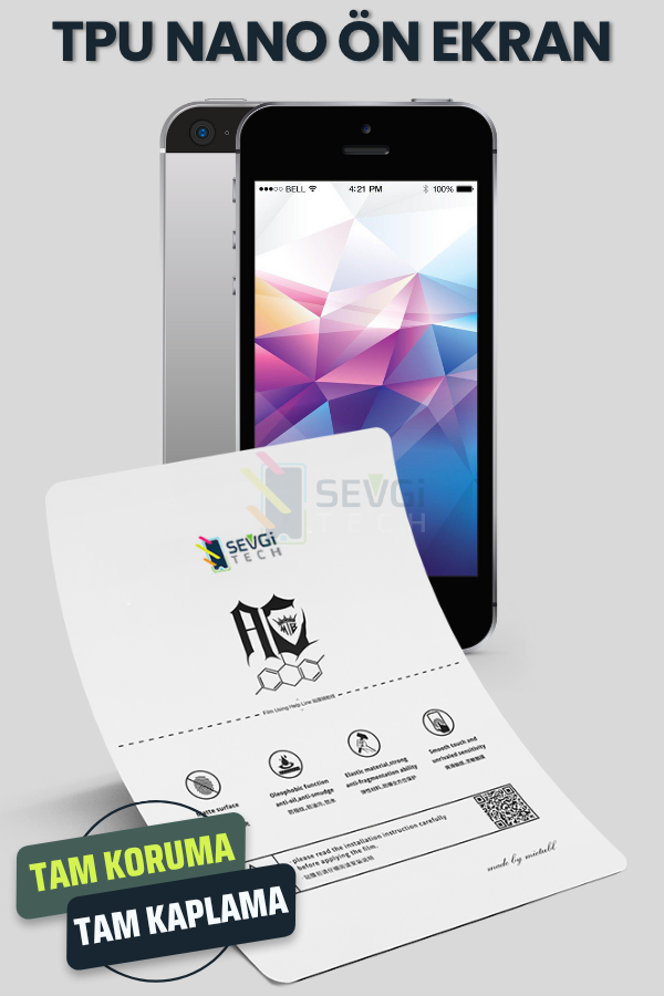iPhone SE 2016 için TPU Nano Ekran Koruyucu – Şeffaf, Mat, Hayalet iPhone SE 2016 TPU Nano Ekran Koruyucu