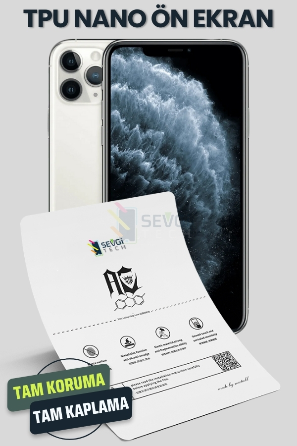 iPhone 11 Pro için TPU Nano Ekran Koruyucu – Şeffaf, Mat, Hayalet iPhone 11 Pro TPU Nano Ekran Koruyucu