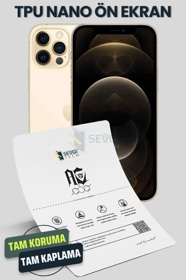 iPhone 12 Pro için TPU Nano Ekran Koruyucu – Şeffaf, Mat, Hayalet iPhone 12 Pro TPU Nano Ekran Koruyucu