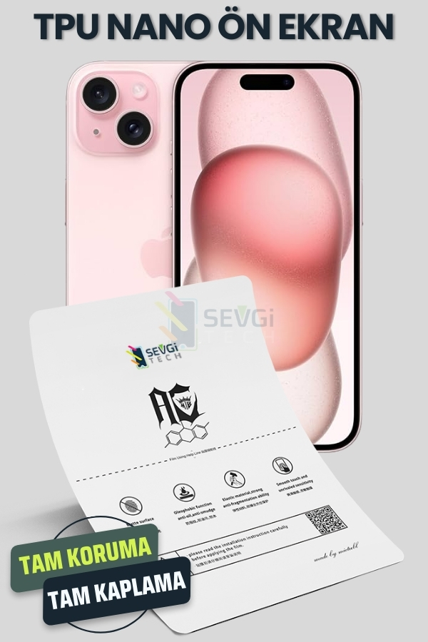 iPhone 15 TPU Nano Ekran Koruyucu