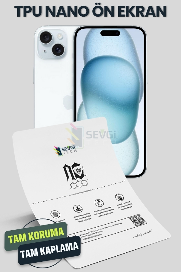 iPhone 15 Plus TPU Nano Ekran Koruyucu