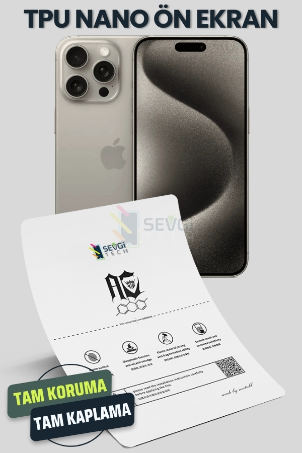 iPhone 15 Pro Max TPU Nano Ekran Koruyucu