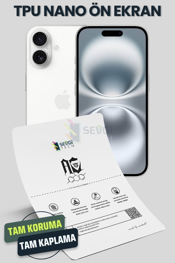 iPhone 16 TPU Nano Ekran Koruyucu