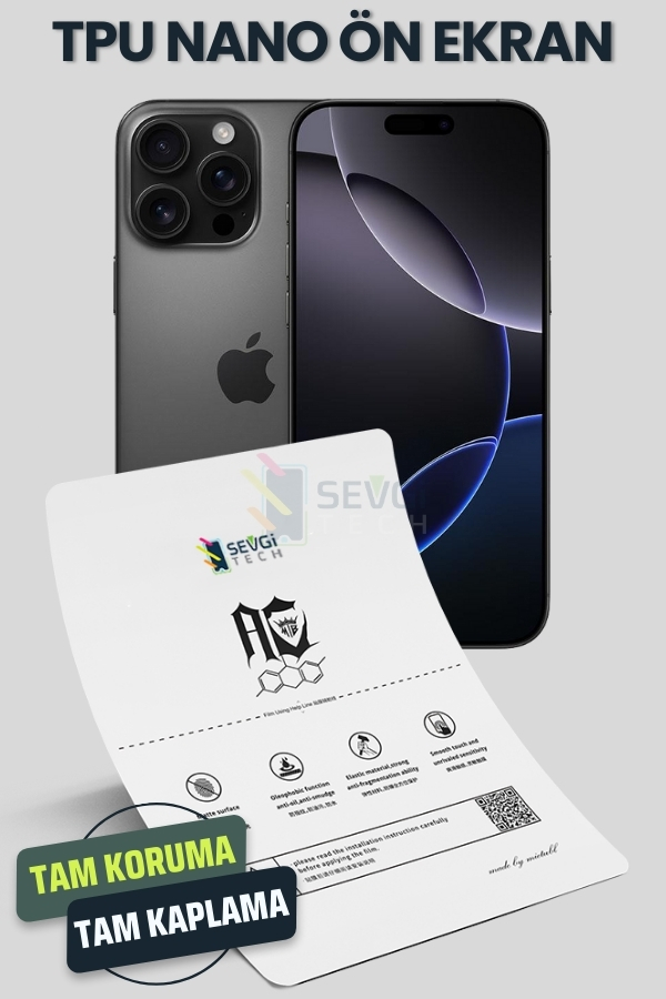 iPhone 16 Pro Max TPU Nano Ekran Koruyucu