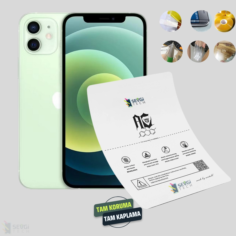 iPhone 12 Mini Özel Kesim TPU Nano Ekran Koruyucu