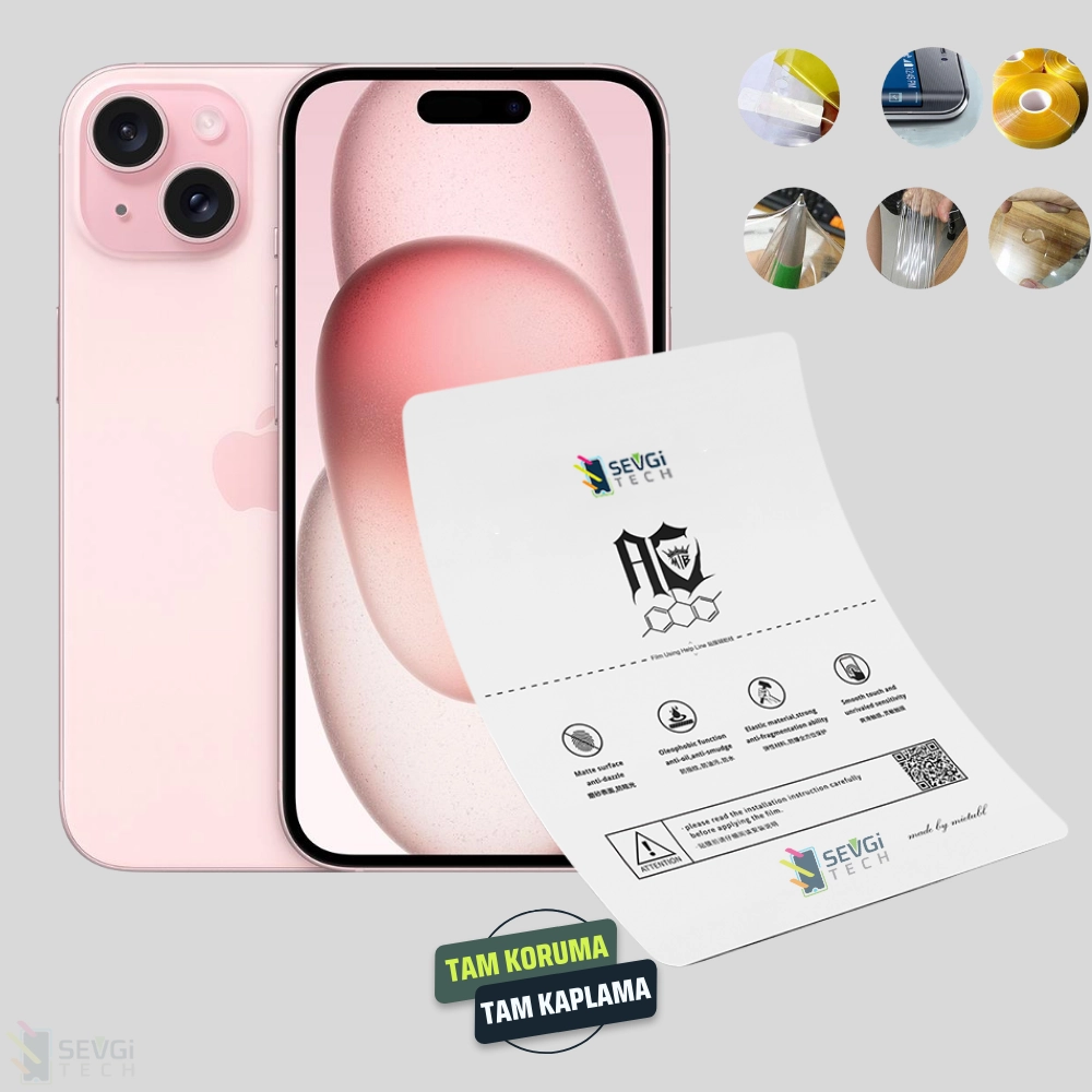 iPhone 15 Özel Kesim TPU Nano Ekran Koruyucu