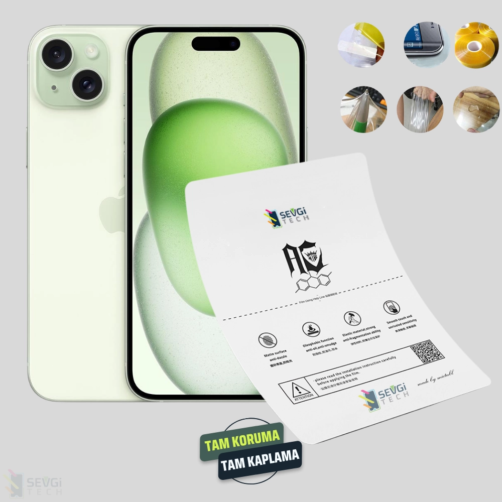 iPhone 15 Plus Özel Kesim TPU Nano Ekran Koruyucu
