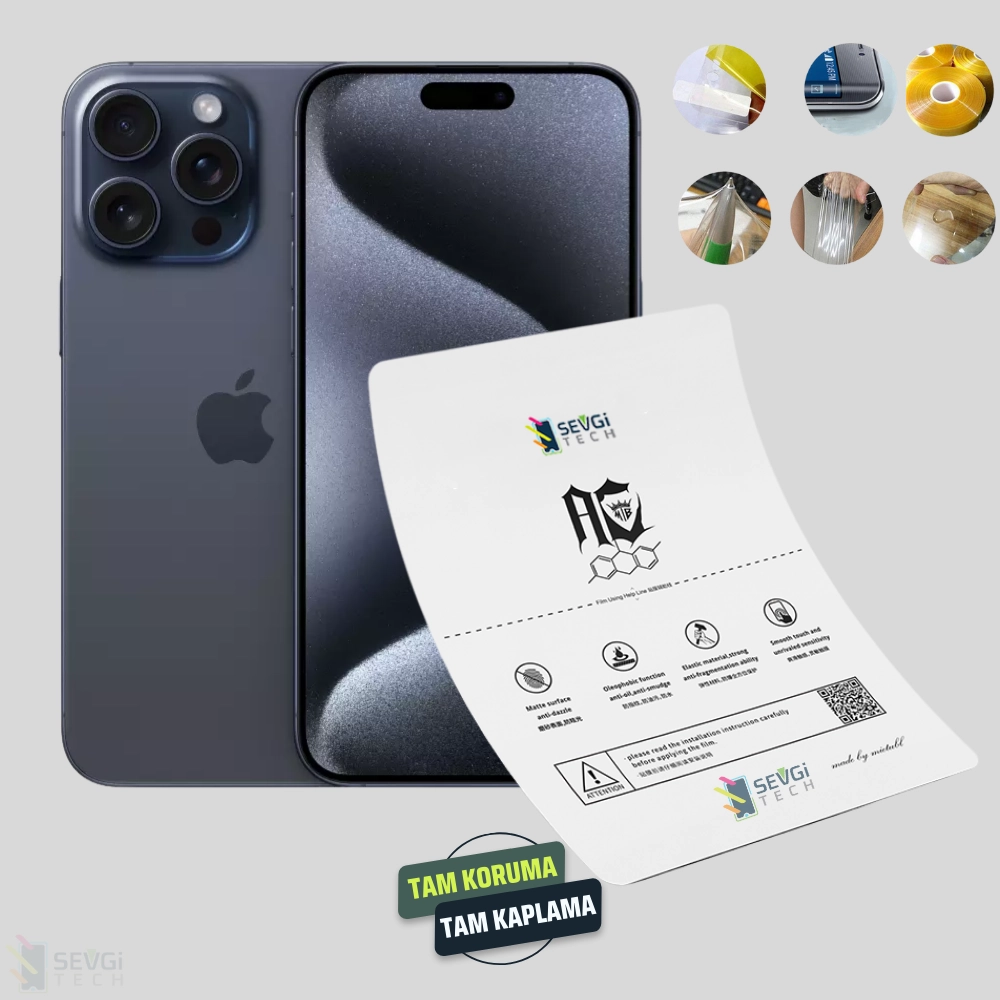 iPhone 15 Pro Özel Kesim TPU Nano Ekran Koruyucu