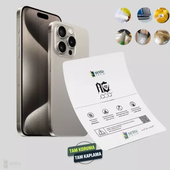 iPhone 15 Pro Max Ekran Koruyucu | Özel Kesim TPU Nano